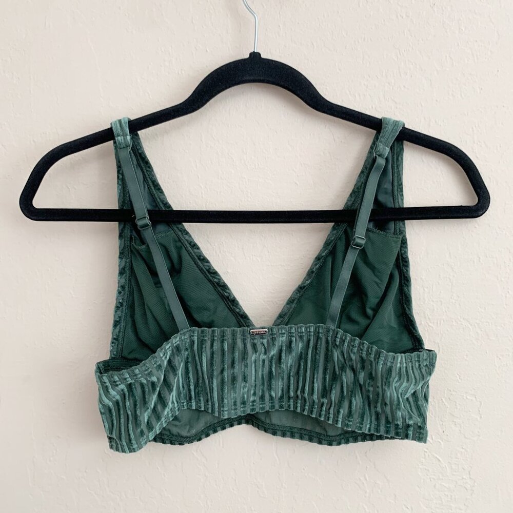 Victoria's Secret PINK Velvet & Sheer Stripe Bralette • Women’s M/L - Picture 3 of 4